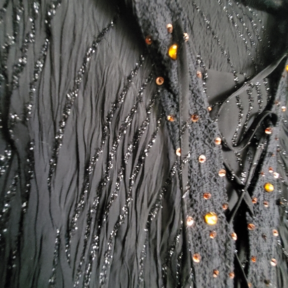 Milano Woman - Textured with Copper Sequins and Beads - Black - Size 22 EUC - Picture 5 of 9